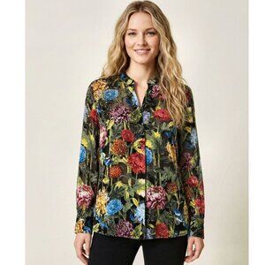 Alice & Olivia Floral Pattern Sheer Blouse, Women's Size Small